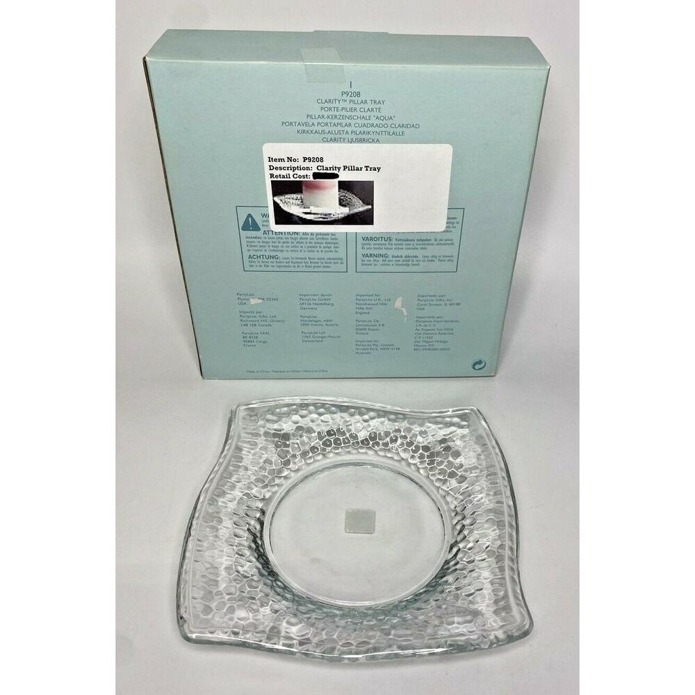 PartyLite Clarity Pillar Tray Retired‎ NIB P11D&13C/P9208